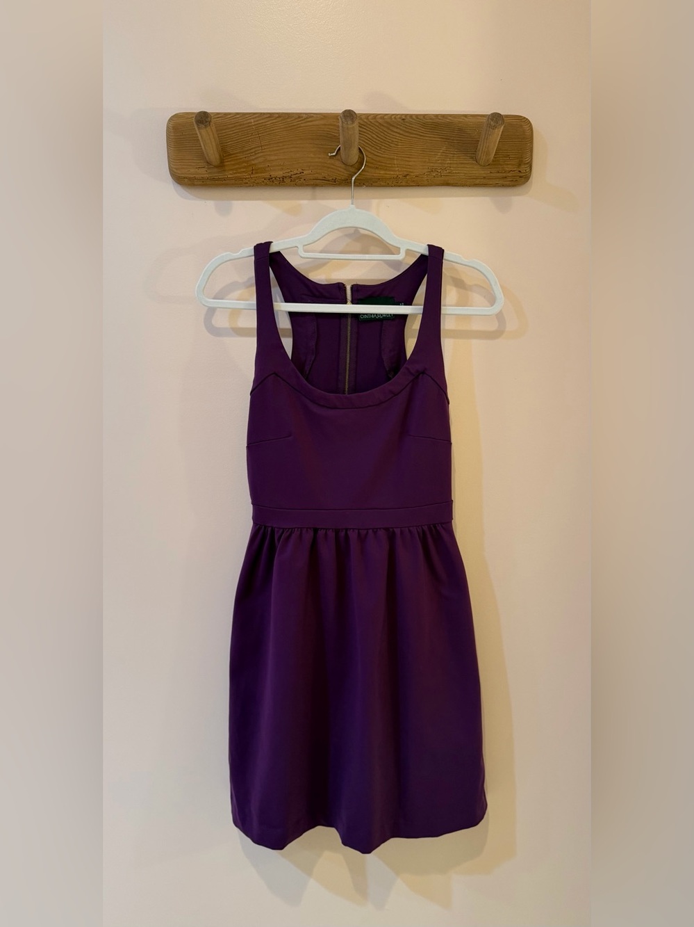 Cynthia Rowley Purple Scoop-Neck Dress - S